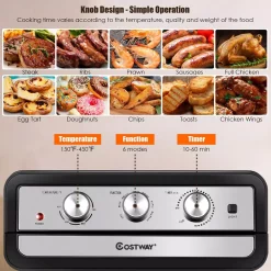 New 🔔 Costway 23 Qt. Black Air Fryer Oven With Rotisserie 🎁 -Appliances Sales unnamed file 101