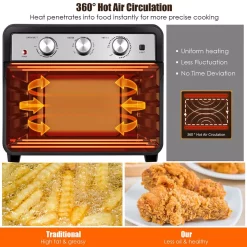 New 🔔 Costway 23 Qt. Black Air Fryer Oven With Rotisserie 🎁 -Appliances Sales unnamed file 102