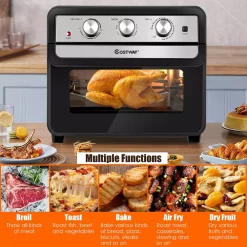 New 🔔 Costway 23 Qt. Black Air Fryer Oven With Rotisserie 🎁 -Appliances Sales unnamed file 103