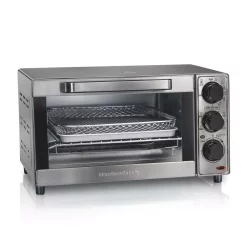 Best Sale 🥰 Hamilton Beach Sure Crisp 1120 W 4-Slice Stainless Steel Toaster Oven With Air Fry ✔️
