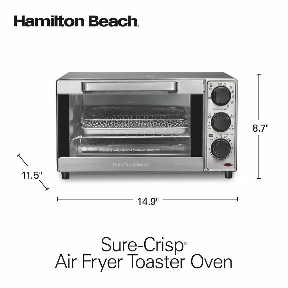 Best Sale 🥰 Hamilton Beach Sure Crisp 1120 W 4-Slice Stainless Steel Toaster Oven With Air Fry ✔️ 4 Best Sale 🥰 Hamilton Beach Sure Crisp 1120 W 4-Slice Stainless Steel Toaster Oven With Air Fry ✔️ - Image 2