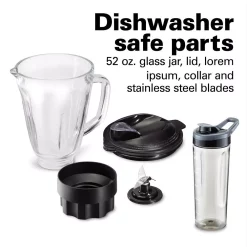 Hot Sale ⭐ Hamilton Beach Multiblend 52 Oz. 6-Speed Black Countertop Blender With Glass Jar And Travel Jar And Food Chopper ❤️ -Appliances Sales unnamed file 113