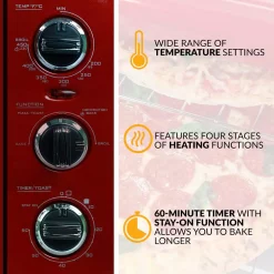 Buy 💯 Nostalgia Retro 1500 W 12-Slice Retro Red Convection Toaster Oven With Built In Timer 🎉 -Appliances Sales unnamed file 1142