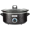 Best Pirce 💯 Brentwood Appliances Diamond 7 Qt. Black Slow Cooker With Tempered Glass Lid 🎉