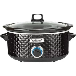 Best Pirce 💯 Brentwood Appliances Diamond 7 Qt. Black Slow Cooker With Tempered Glass Lid 🎉
