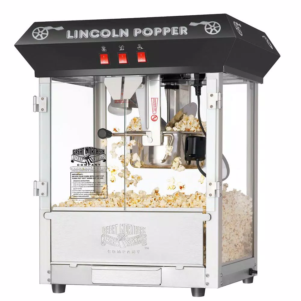 Outlet 🌟 Great Northern Black Lincoln Countertop Popcorn Machine- Popper Makes 3 Gallons- 8-Ounce Kettle, Old Maids Drawer, Warming Tray & Scoop 🎁 3 Outlet 🌟 Great Northern Black Lincoln Countertop Popcorn Machine- Popper Makes 3 Gallons- 8-Ounce Kettle, Old Maids Drawer, Warming Tray & Scoop 🎁