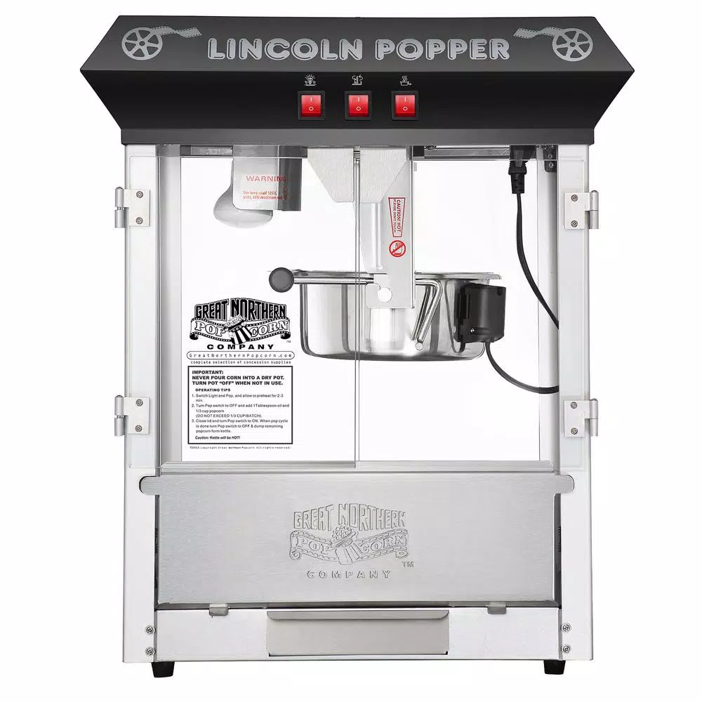 Outlet 🌟 Great Northern Black Lincoln Countertop Popcorn Machine- Popper Makes 3 Gallons- 8-Ounce Kettle, Old Maids Drawer, Warming Tray & Scoop 🎁 6 Outlet 🌟 Great Northern Black Lincoln Countertop Popcorn Machine- Popper Makes 3 Gallons- 8-Ounce Kettle, Old Maids Drawer, Warming Tray & Scoop 🎁 - Image 4