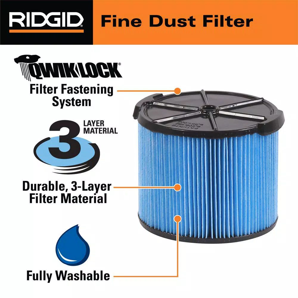 Hot Sale โ RIDGID Filter Kit With VF3500 Fine Dust Filter And VF3501 Dust Bags (2-pack) For 3 To 4.5 Gal. RIDGID Wet/Dry Shop Vacuums ๐ 8 Hot Sale โ RIDGID Filter Kit With VF3500 Fine Dust Filter And VF3501 Dust Bags (2-pack) For 3 To 4.5 Gal. RIDGID Wet/Dry Shop Vacuums ๐ - Image 6