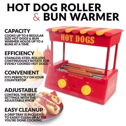 Budget 👏 Nostalgia Red 8-Hot 🐕 Dog Roller And 6-Bun Warmer ⭐ -Appliances Sales unnamed file 1280