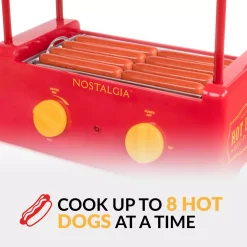 Budget 👏 Nostalgia Red 8-Hot 🐕 Dog Roller And 6-Bun Warmer ⭐ -Appliances Sales unnamed file 1282
