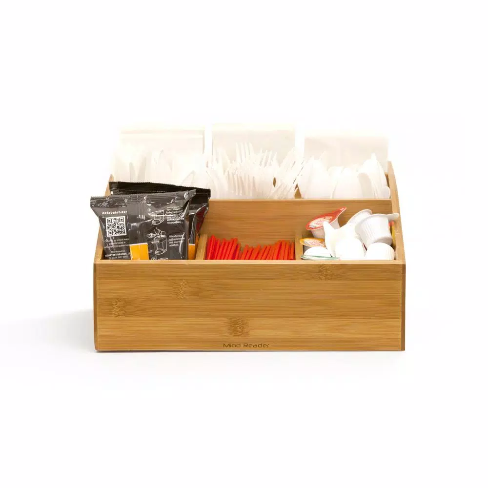 Cheap 😍 Mind Reader 9-Compartment Square Bamboo Condiment Organizer 💯 4 Cheap 😍 Mind Reader 9-Compartment Square Bamboo Condiment Organizer 💯 - Image 2