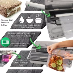 New 👏 NutriChef White Kitchen Pro Stainless Steel Food Vacuum Sealer System – Countertop Electric Air Seal Preserver With Air Vac Bags 🥰 -Appliances Sales unnamed file 1469