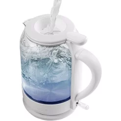 Cheapest 👍 Ovente 6.3-Cup White Glass Electric Kettle With ProntoFill Technology – Fill Up With The Lid On 👍