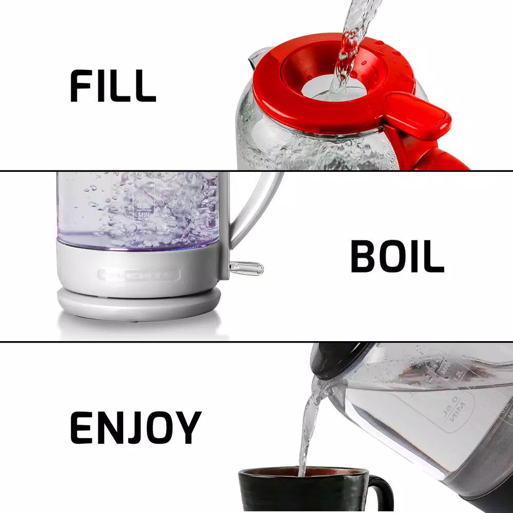 Cheapest 👍 Ovente 6.3-Cup White Glass Electric Kettle With ProntoFill Technology – Fill Up With The Lid On 👍 6 Cheapest 👍 Ovente 6.3-Cup White Glass Electric Kettle With ProntoFill Technology – Fill Up With The Lid On 👍 - Image 4