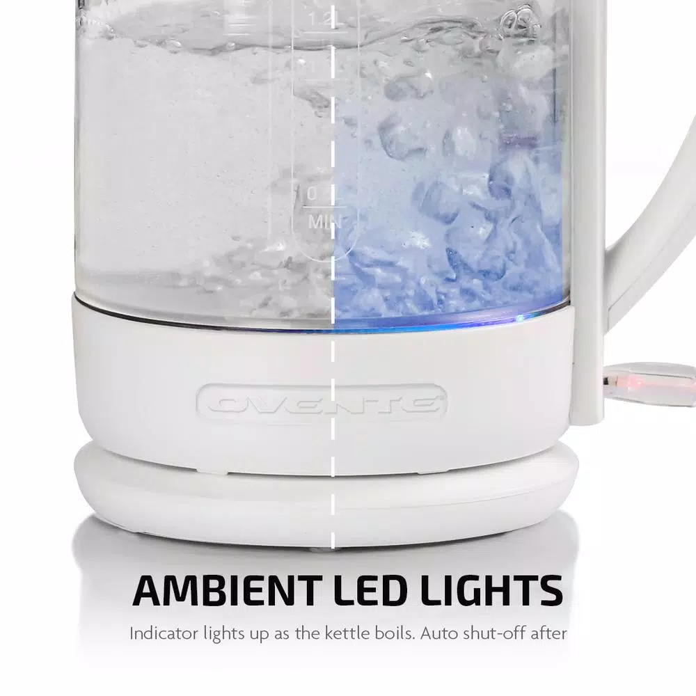 Cheapest 👍 Ovente 6.3-Cup White Glass Electric Kettle With ProntoFill Technology – Fill Up With The Lid On 👍 9 Cheapest 👍 Ovente 6.3-Cup White Glass Electric Kettle With ProntoFill Technology – Fill Up With The Lid On 👍 - Image 7
