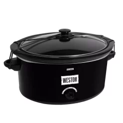Cheap 👍 Weston 8 Qt. Black Slow Cooker With Locking Lid And Keep Warm Setting 🎉