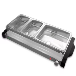 Budget ✔️ NutriChef 27.6 In. 3-Burner Stainless Steel Electric Food Warming Tray – Buffet Server Hot Plate Food Warmer 🎁