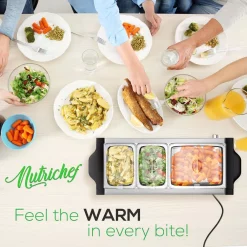 Budget ✔️ NutriChef 27.6 In. 3-Burner Stainless Steel Electric Food Warming Tray – Buffet Server Hot Plate Food Warmer 🎁 -Appliances Sales unnamed file 1671