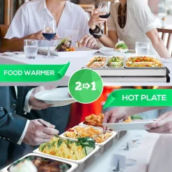 Budget ✔️ NutriChef 27.6 In. 3-Burner Stainless Steel Electric Food Warming Tray – Buffet Server Hot Plate Food Warmer 🎁 -Appliances Sales unnamed file 1674