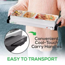 Budget ✔️ NutriChef 27.6 In. 3-Burner Stainless Steel Electric Food Warming Tray – Buffet Server Hot Plate Food Warmer 🎁 -Appliances Sales unnamed file 1675