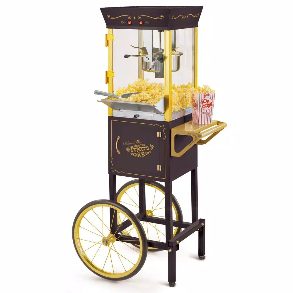Outlet ⌛ Nostalgia Vintage 8 Oz. Black Popcorn Machine With Cart 🔥 2 Outlet ⌛ Nostalgia Vintage 8 Oz. Black Popcorn Machine With Cart 🔥