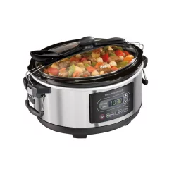 Buy 🔔 Hamilton Beach Stay Or Go 5 Qt. Stainless Steel Slow Cooker With Temperature Controls 👍