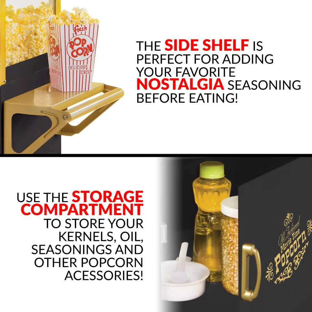 Outlet ⌛ Nostalgia Vintage 8 Oz. Black Popcorn Machine With Cart 🔥 6 Outlet ⌛ Nostalgia Vintage 8 Oz. Black Popcorn Machine With Cart 🔥 - Image 5