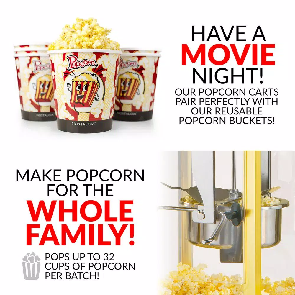 Outlet ⌛ Nostalgia Vintage 8 Oz. Black Popcorn Machine With Cart 🔥 7 Outlet ⌛ Nostalgia Vintage 8 Oz. Black Popcorn Machine With Cart 🔥 - Image 6