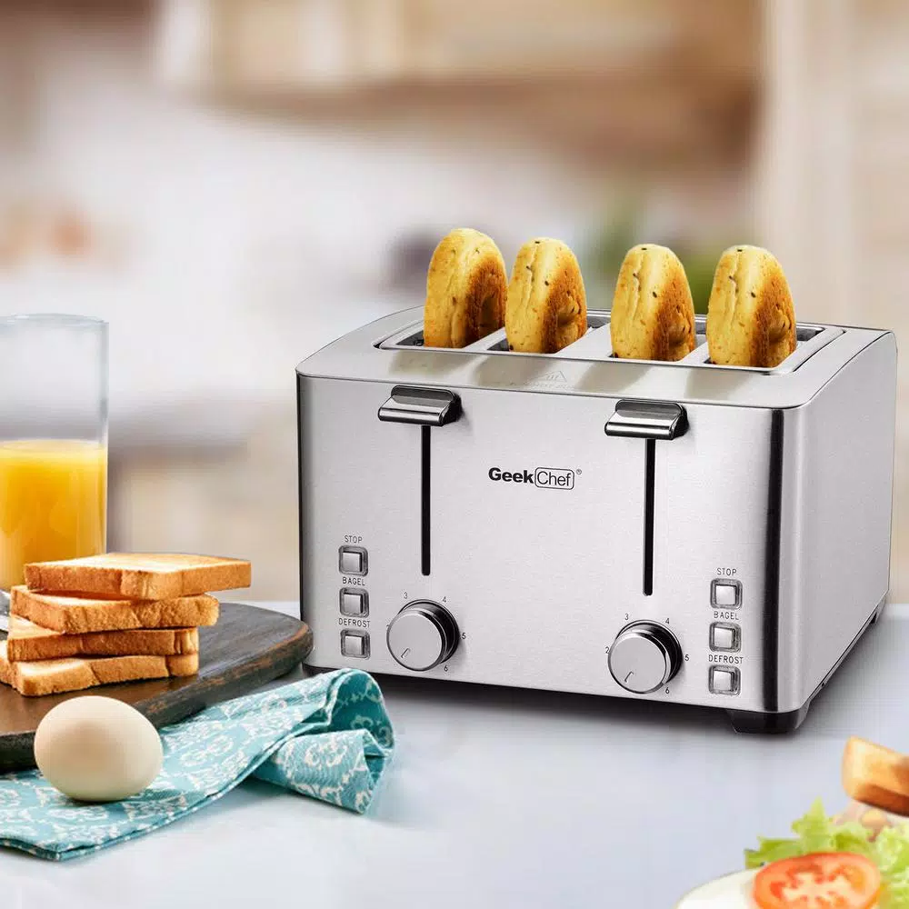 Wholesale ๐ฅฐ Boyel Living 1500 W 4-Slice Silver Wide Slot Toaster With 6 Bread Shade Settings And Removable Crumb Tray ๐ฏ 4 Wholesale ๐ฅฐ Boyel Living 1500 W 4-Slice Silver Wide Slot Toaster With 6 Bread Shade Settings And Removable Crumb Tray ๐ฏ - Image 2