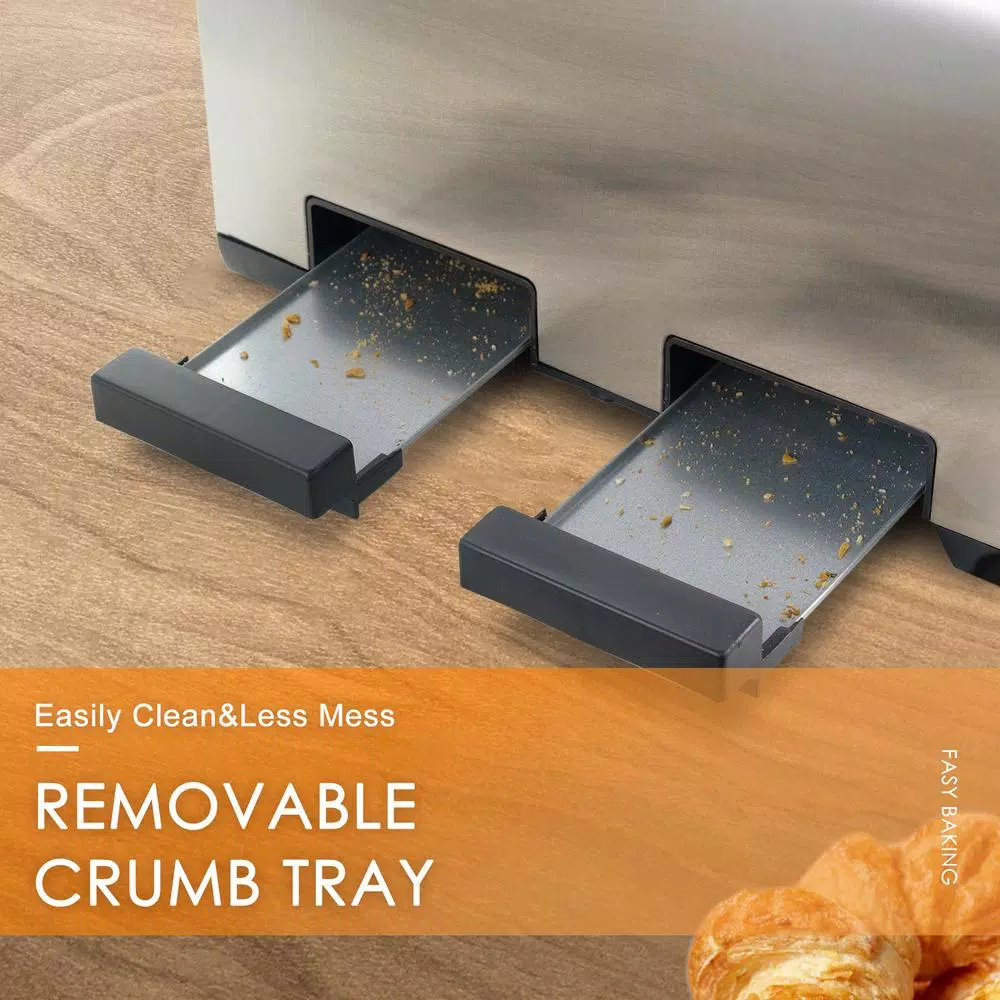 Wholesale ๐ฅฐ Boyel Living 1500 W 4-Slice Silver Wide Slot Toaster With 6 Bread Shade Settings And Removable Crumb Tray ๐ฏ 8 Wholesale ๐ฅฐ Boyel Living 1500 W 4-Slice Silver Wide Slot Toaster With 6 Bread Shade Settings And Removable Crumb Tray ๐ฏ - Image 6