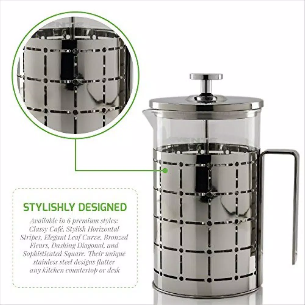 Wholesale 😀 Ovente 3-Cup Silver Borosilicate Glass Heat-Resistant Cafetiere French Press Coffee And Tea Maker With Free Measuring Scoop 😍 6 Wholesale 😀 Ovente 3-Cup Silver Borosilicate Glass Heat-Resistant Cafetiere French Press Coffee And Tea Maker With Free Measuring Scoop 😍 - Image 4