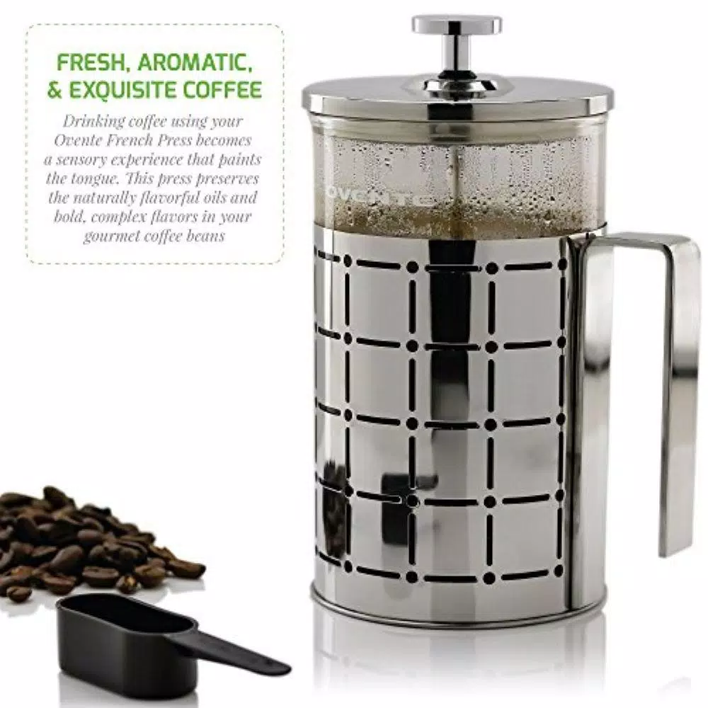 Wholesale 😀 Ovente 3-Cup Silver Borosilicate Glass Heat-Resistant Cafetiere French Press Coffee And Tea Maker With Free Measuring Scoop 😍 7 Wholesale 😀 Ovente 3-Cup Silver Borosilicate Glass Heat-Resistant Cafetiere French Press Coffee And Tea Maker With Free Measuring Scoop 😍 - Image 5