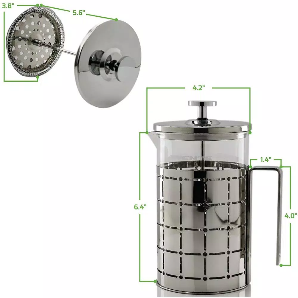 Wholesale 😀 Ovente 3-Cup Silver Borosilicate Glass Heat-Resistant Cafetiere French Press Coffee And Tea Maker With Free Measuring Scoop 😍 9 Wholesale 😀 Ovente 3-Cup Silver Borosilicate Glass Heat-Resistant Cafetiere French Press Coffee And Tea Maker With Free Measuring Scoop 😍 - Image 7