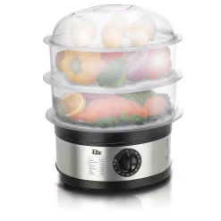 Deals 🧨 Elite 8.5 Qt. Stainless Steel Plastic 3-Tier Food Steamer 😍