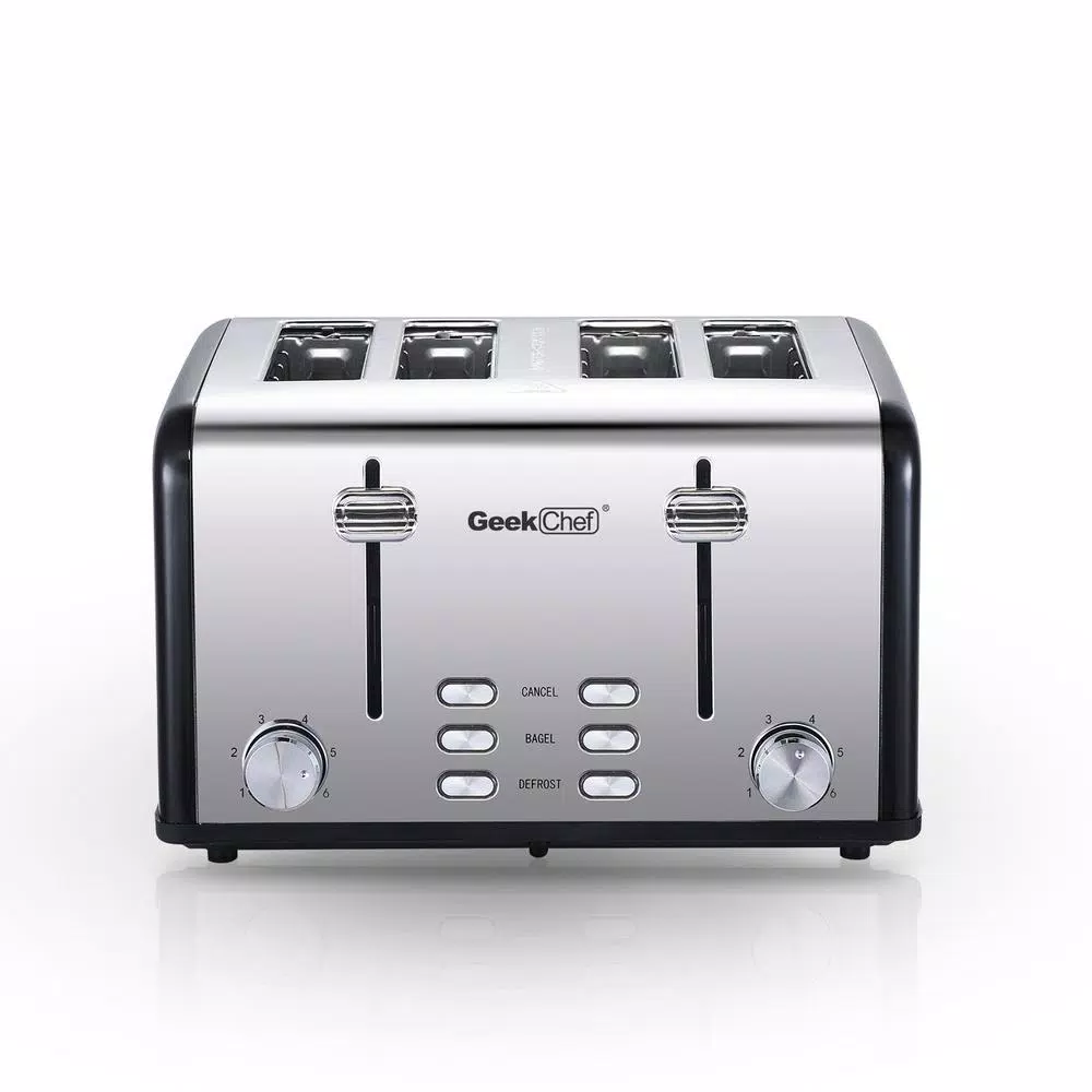 Budget โญ Boyel Living 1650 W 4-Slice Silver Wide Slot Toaster With Dual Control Panels Of Bagel, Defrost And Cancel Function ๐ 2 Budget โญ Boyel Living 1650 W 4-Slice Silver Wide Slot Toaster With Dual Control Panels Of Bagel, Defrost And Cancel Function ๐