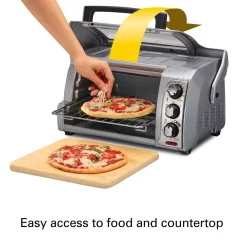 Outlet 🥰 Hamilton Beach Easy Reach 1200 W 4-Slice Silver Toaster Oven With Roll Top Door ✨ -Appliances Sales unnamed file 2184