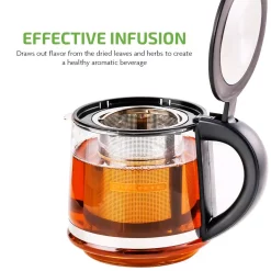 Brand new 🔔 Ovente 3.4-Cup Black Glass Tea Kettle With Tea Infuser For Loose-Leaf Tea, Compatible With KG612S (FGK27B) 🎉 -Appliances Sales unnamed file 2203