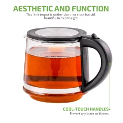 Brand new 🔔 Ovente 3.4-Cup Black Glass Tea Kettle With Tea Infuser For Loose-Leaf Tea, Compatible With KG612S (FGK27B) 🎉 -Appliances Sales unnamed file 2205