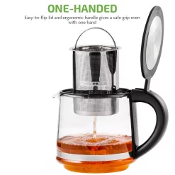 Brand new 🔔 Ovente 3.4-Cup Black Glass Tea Kettle With Tea Infuser For Loose-Leaf Tea, Compatible With KG612S (FGK27B) 🎉 -Appliances Sales unnamed file 2206
