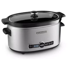 Outlet ❤️ KitchenAid 6 Qt. Stainless Steel Slow Cooker With Glass Lid And Built-In Timer 🥰