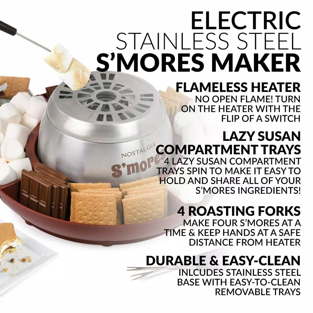 Cheapest π Nostalgia Brown Stainless Steel Electric Sβmores Maker π₯ 3 Cheapest π Nostalgia Brown Stainless Steel Electric Sβmores Maker π₯ - Image 2
