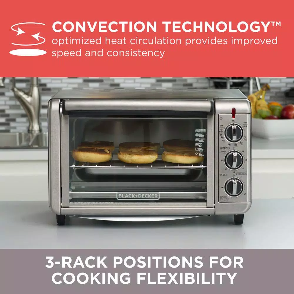 Brand new 👍 BLACK+DECKER 1500 W 6-Slice Black And Silver Convection Toaster Oven 🔔 7 Brand new 👍 BLACK+DECKER 1500 W 6-Slice Black And Silver Convection Toaster Oven 🔔 - Image 5