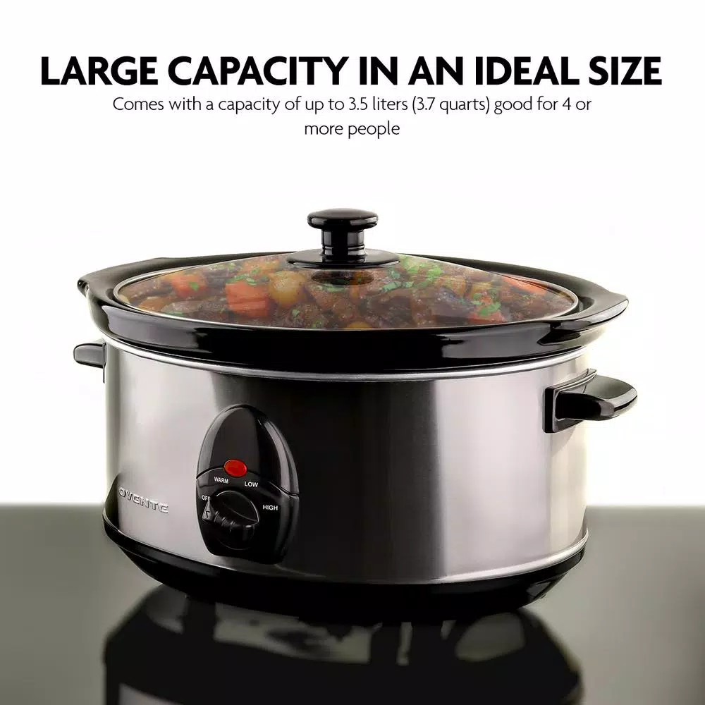 Coupon ⌛ Ovente 3.7 Qt. Stainless Steel Electric Slow Cooker With Heat-Tempered Glass Lid, Adjustable Temperature Control, (SLO35ABR) 🔔 6 Coupon ⌛ Ovente 3.7 Qt. Stainless Steel Electric Slow Cooker With Heat-Tempered Glass Lid, Adjustable Temperature Control, (SLO35ABR) 🔔 - Image 5