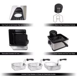 Coupon 💯 Classic Cuisine 4 Qt. 3-Basket Electric Deep Fryer (5-Piece) ⭐ -Appliances Sales unnamed file 497