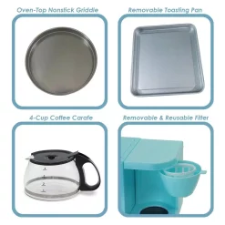 Budget 🎁 Elite 500 W 2 Slice Blue Toaster Oven With Coffee Maker And Griddle ❤️ -Appliances Sales unnamed file 548