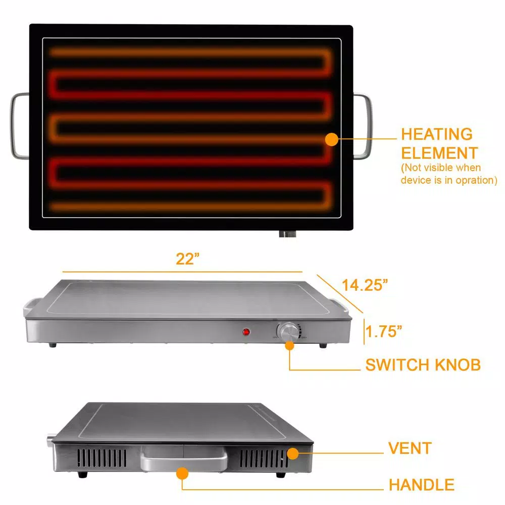 Wholesale ๐ฏ MegaChef Electric Black Warming Tray With Adjustable Temperature Controls ๐ฅ 5 Wholesale ๐ฏ MegaChef Electric Black Warming Tray With Adjustable Temperature Controls ๐ฅ - Image 4