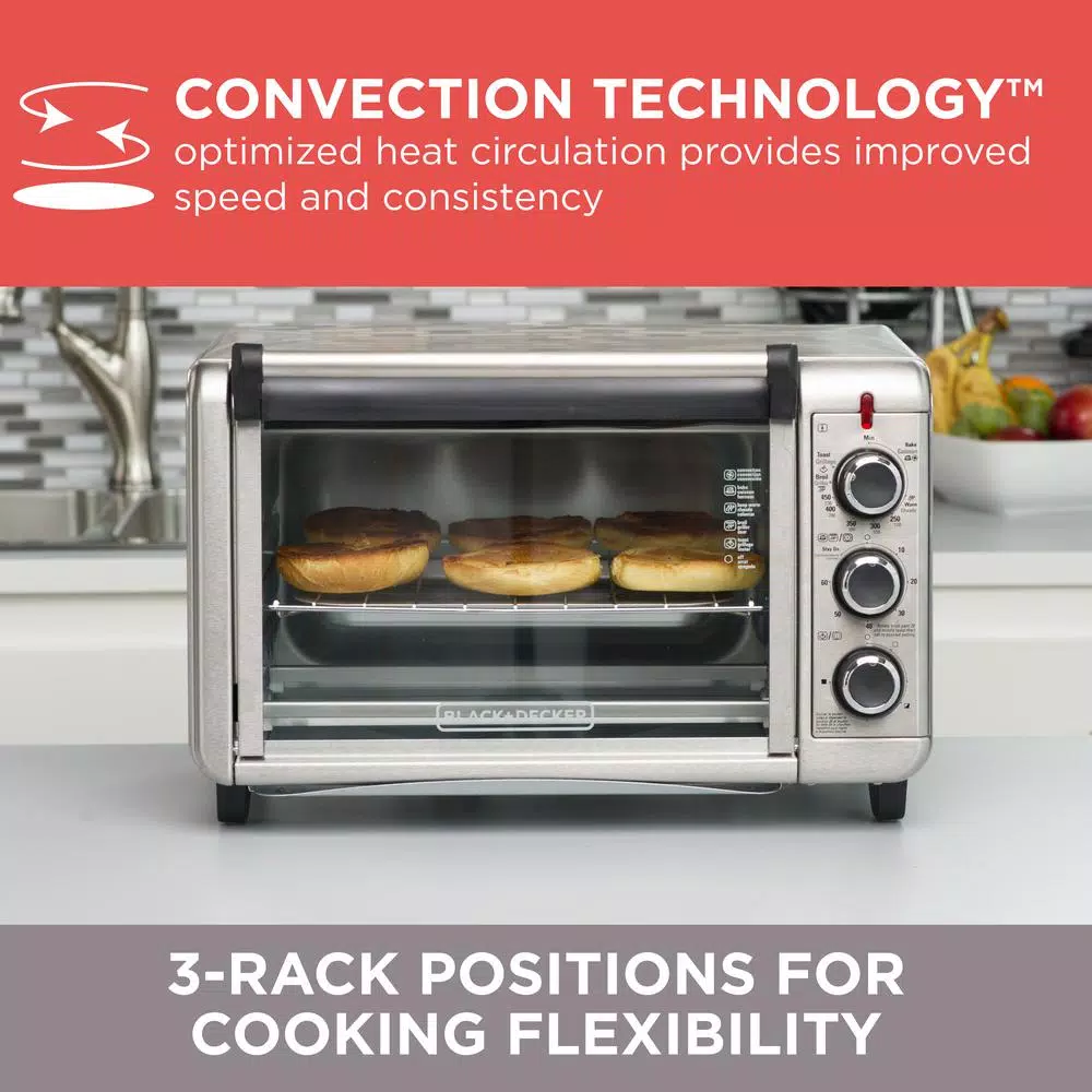 Best Pirce 💯 BLACK+DECKER 1500 W 6-Slice Stainless Steel Toaster Oven With Built-In Timer 😍 6 Best Pirce 💯 BLACK+DECKER 1500 W 6-Slice Stainless Steel Toaster Oven With Built-In Timer 😍 - Image 5
