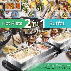 Coupon 😉 NutriChef 21.9 In. Stainless Steel Electric Food Warming Tray Buffet Server Hot Plate Food Warmer (Dual Plate Tray Style) 🎉 -Appliances Sales unnamed file 787