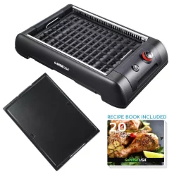 Flash Sale 👏 GoWISE USA 2-in-1 149 Sq. In. Black Smokeless Indoor Grill With Interchangeable Plates 🧨 -Appliances Sales unnamed file 945