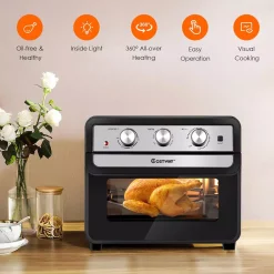 New 🔔 Costway 23 Qt. Black Air Fryer Oven With Rotisserie 🎁 -Appliances Sales unnamed file 99